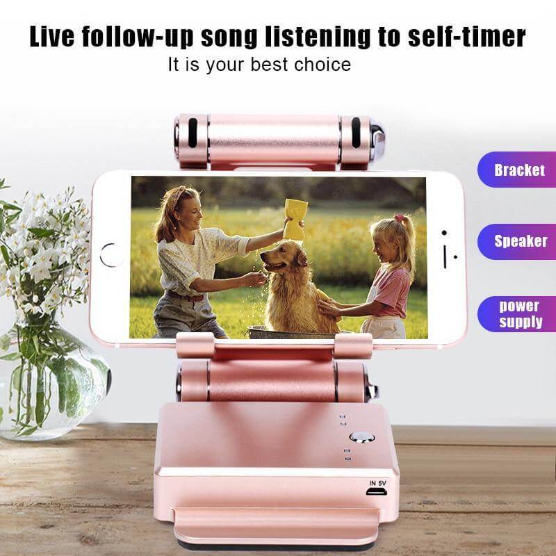 Phone Charging Stand 360-Degree Adjustable Bluetooth Speaker