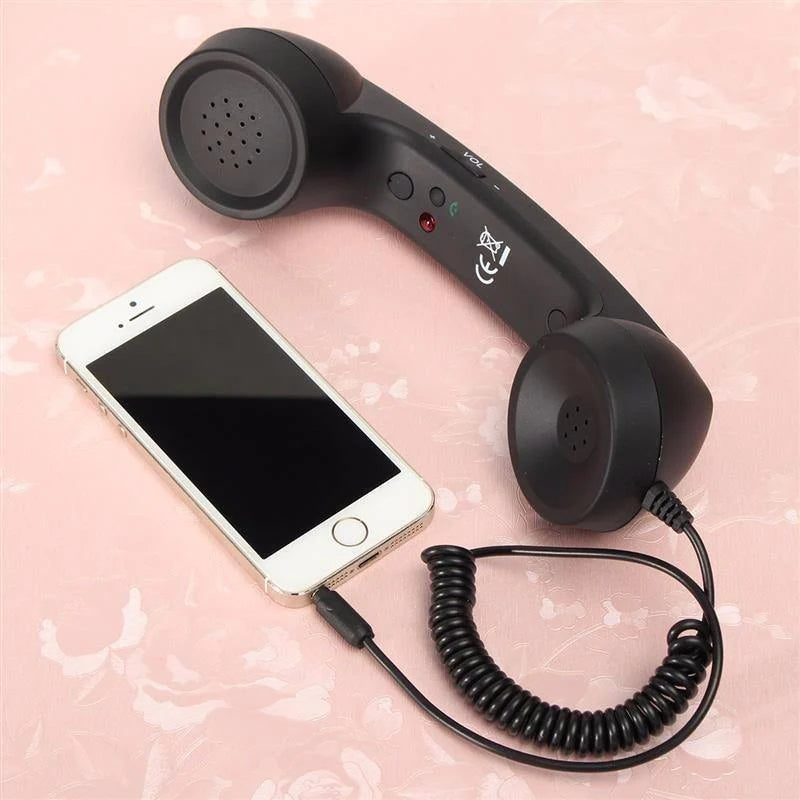 Phone Handset Retro Design 3.5mm Audio Jack Noise Reduction