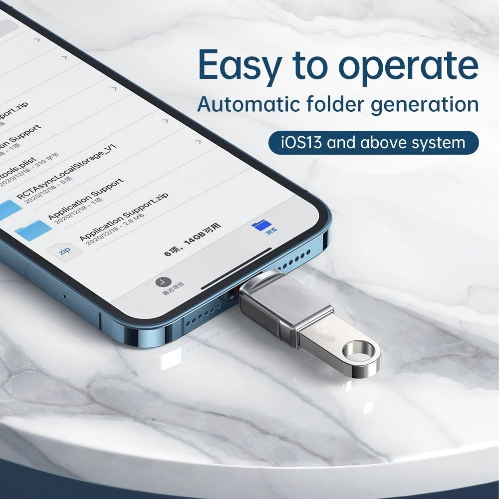 Phone OTG Adapter USB 3.0 Plug-and-Play