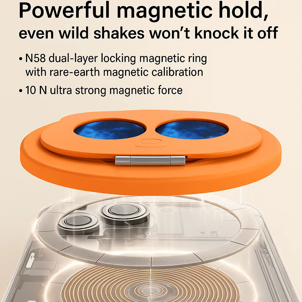 Phone Ring Stand Magnetic 360° Rotating Foldable Kickstand