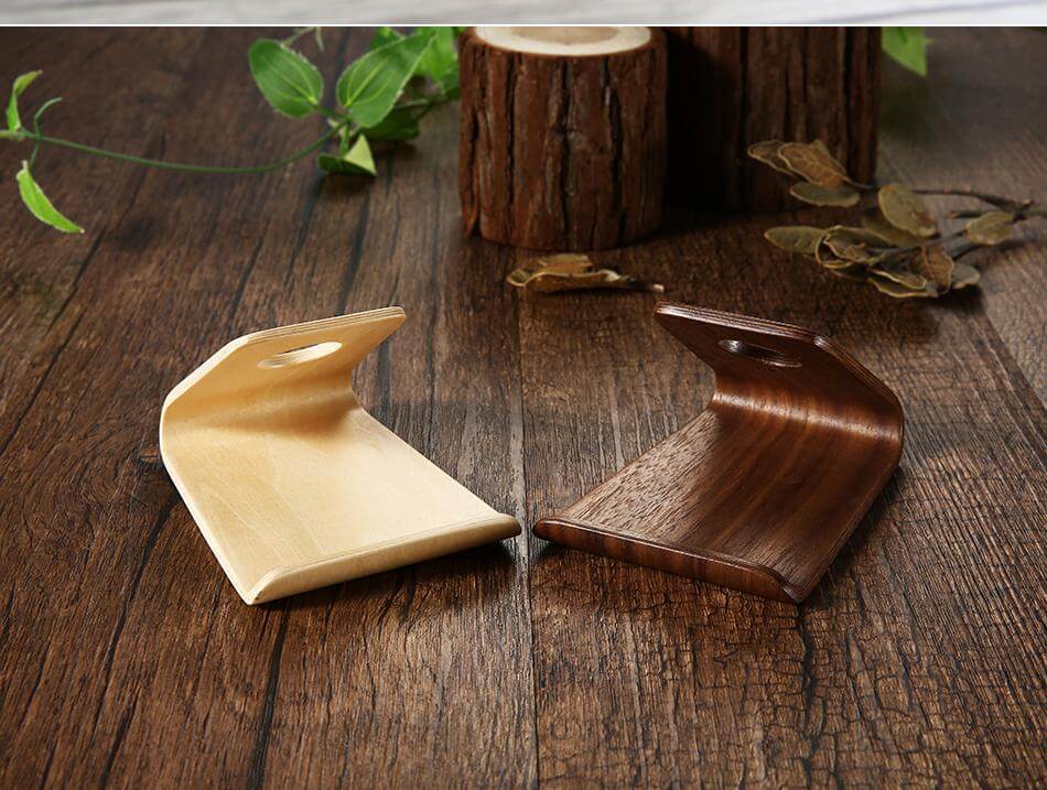 Phone Stand Wooden Non-Slip Compact Desk Design