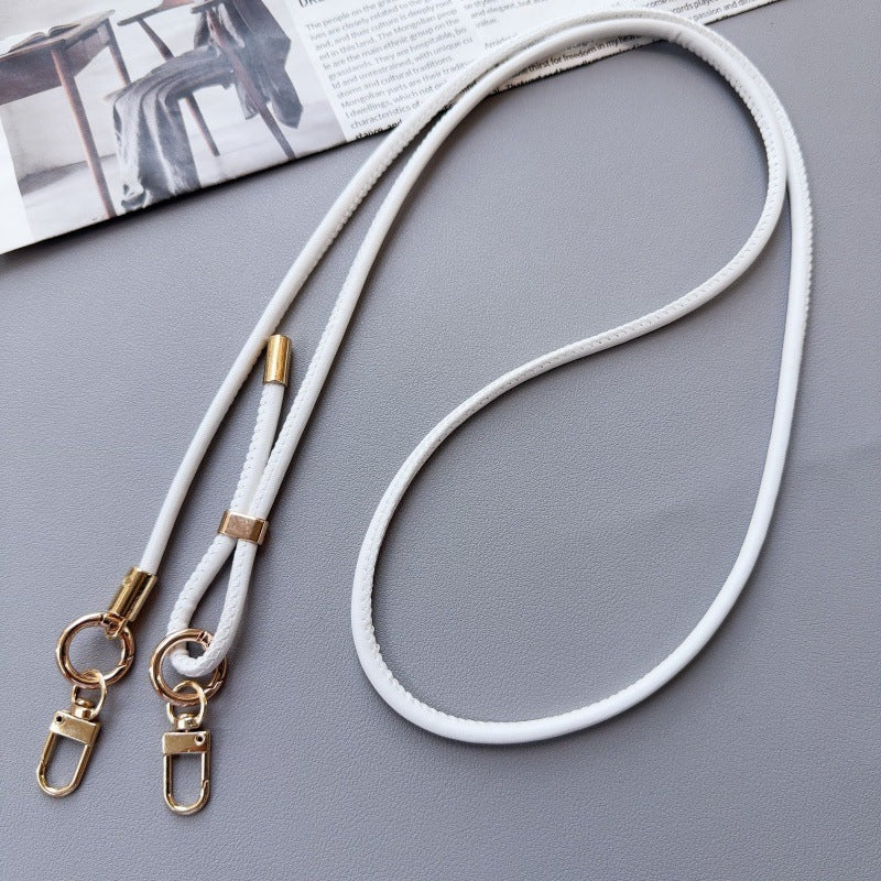 Phone Strap Leather Adjustable Length With Dual Metal Clips