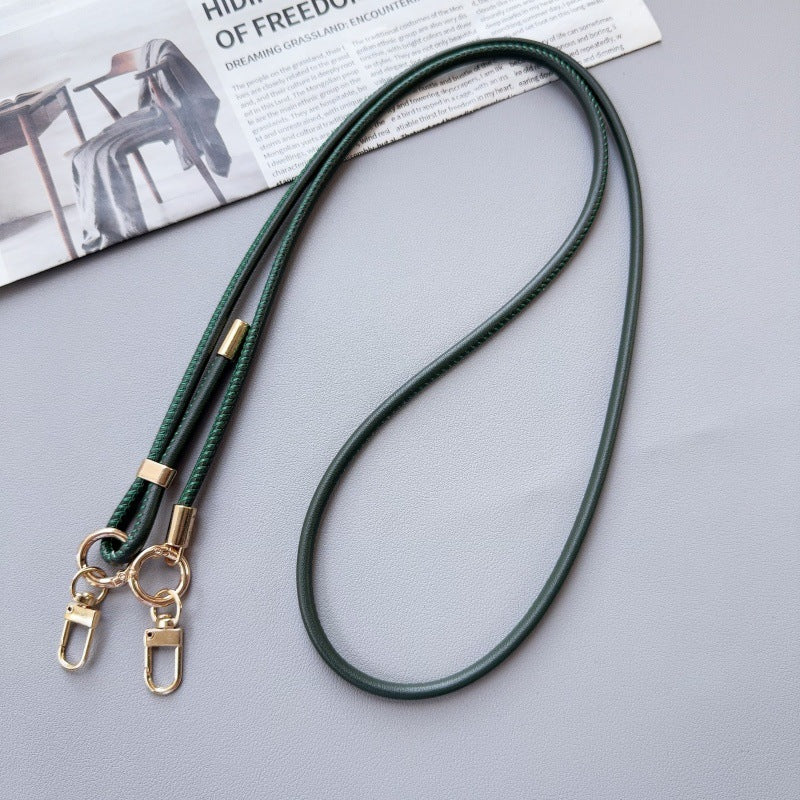 Phone Strap Leather Adjustable Length With Dual Metal Clips