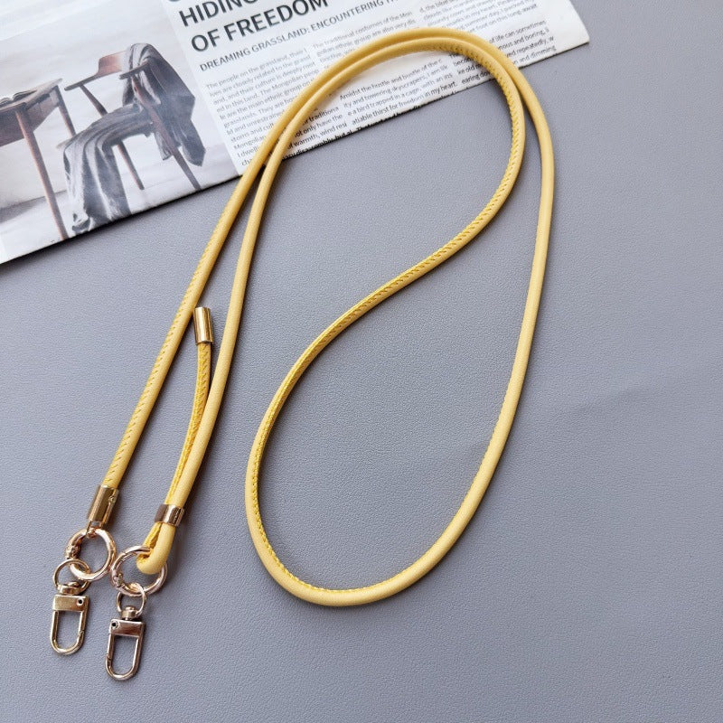 Phone Strap Leather Adjustable Length With Dual Metal Clips