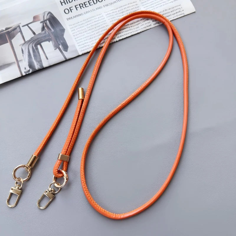 Phone Strap Leather Adjustable Length With Dual Metal Clips