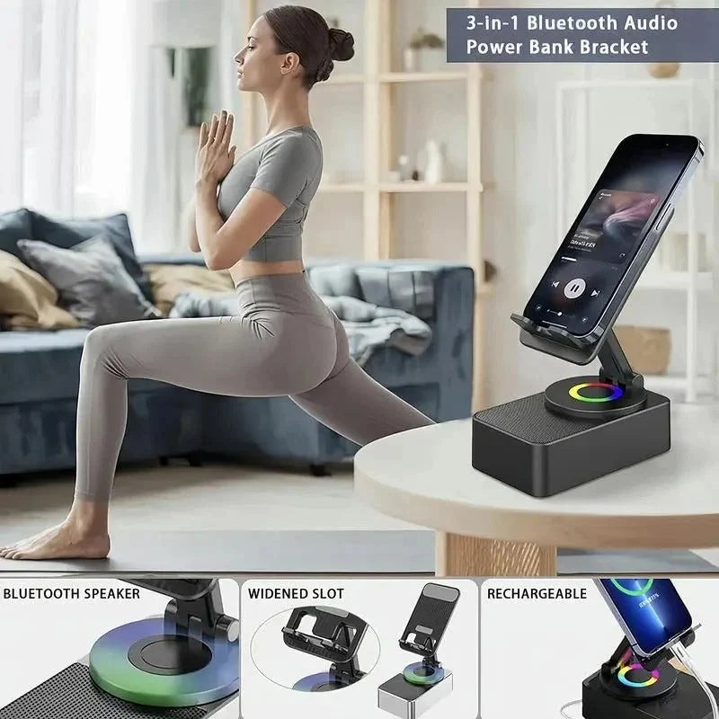 Phone & Tablet Stand Foldable Bluetooth Speaker Power Bank