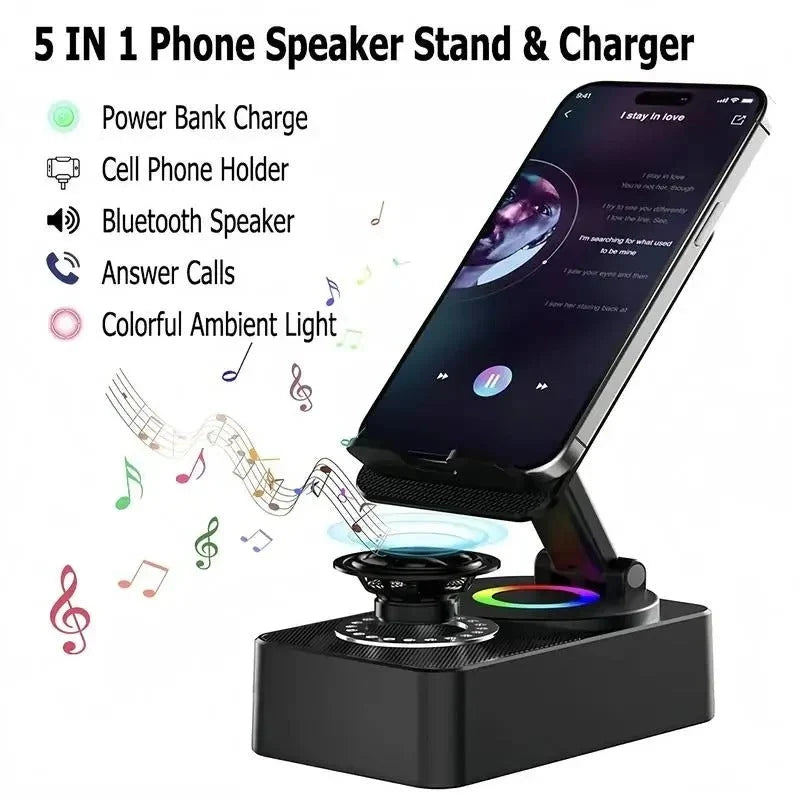Phone & Tablet Stand Foldable Bluetooth Speaker Power Bank
