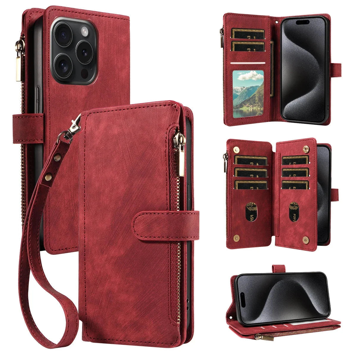 Phone Wallet Case Card & Cash Storage Wrist Strap
