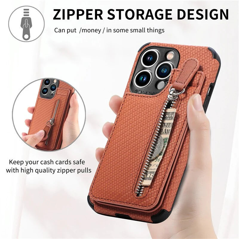 Phone Wallet Case Card Pocket & Kickstand