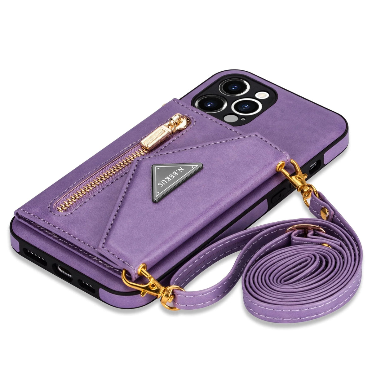 Phone Wallet Case Card Pocket Lanyard Dustproof