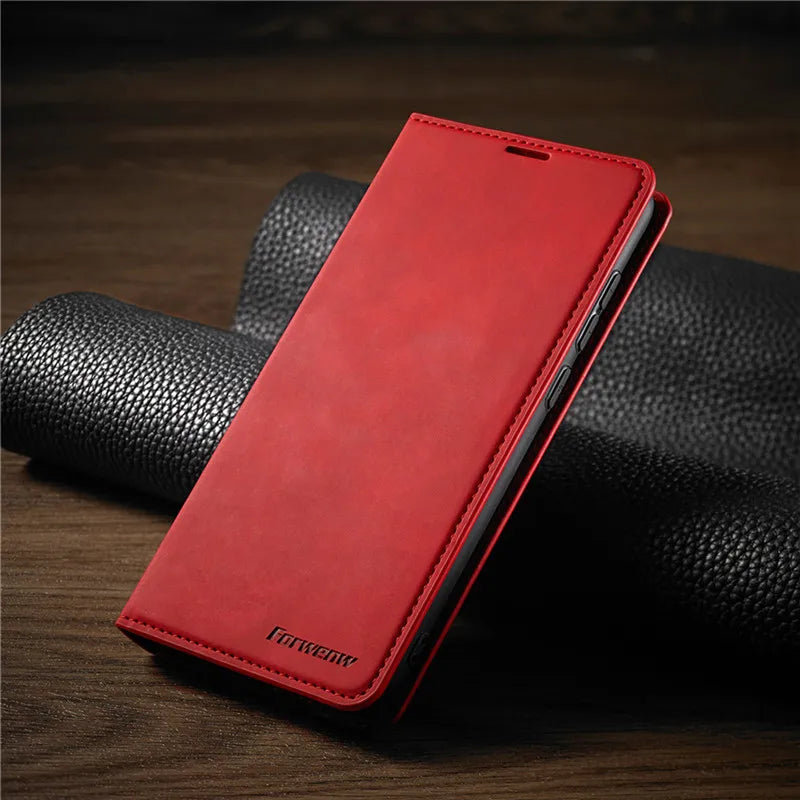 Phone Wallet Case Magnetic Closure Card Slots Foldable Stand