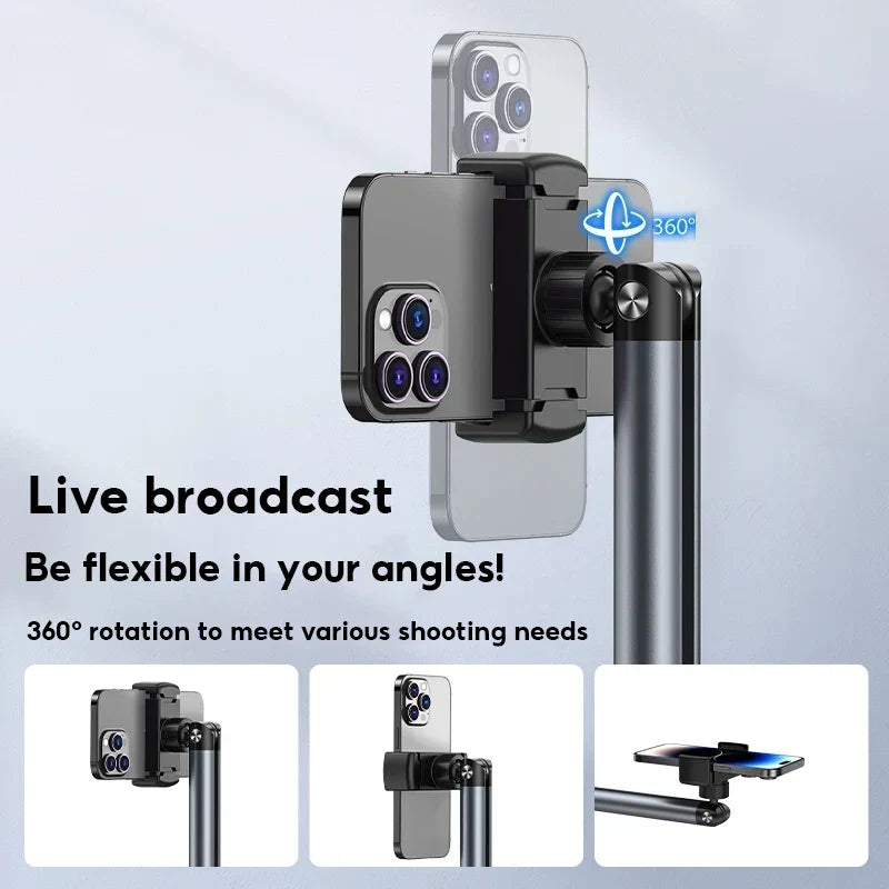 Phone and Tablet Floor Stand Aluminum Alloy Telescopic Adjustable Height & Angle