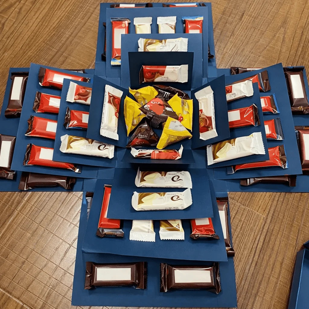 Photo Explosion Box Four-Panel Foldable Sticker Kit & Guides