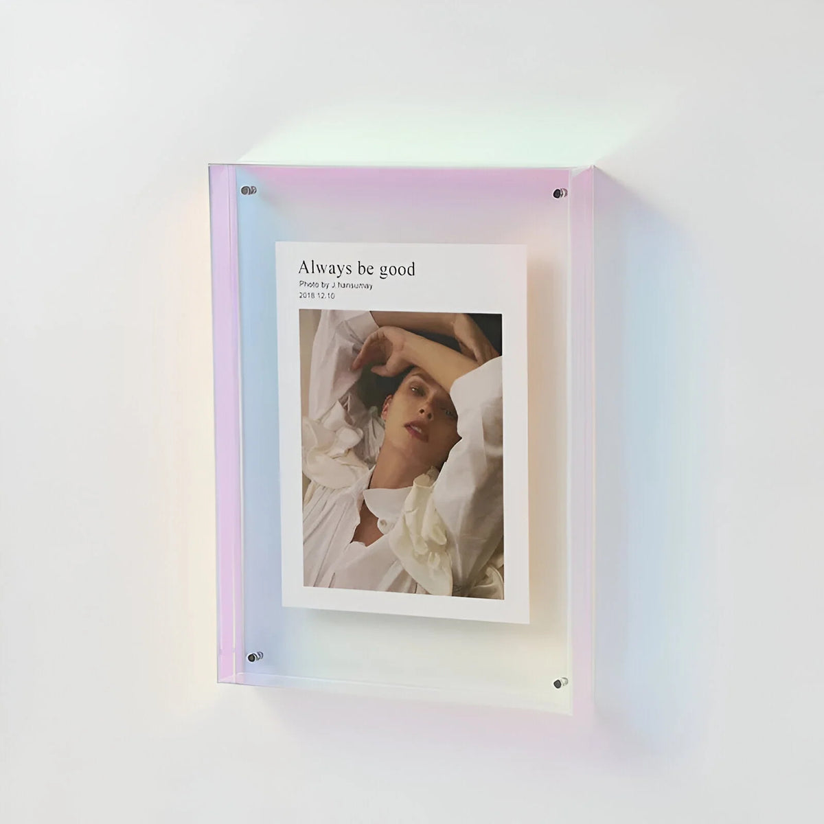 Photo Frame Transparent Acrylic Freestanding or Wall-Mounted