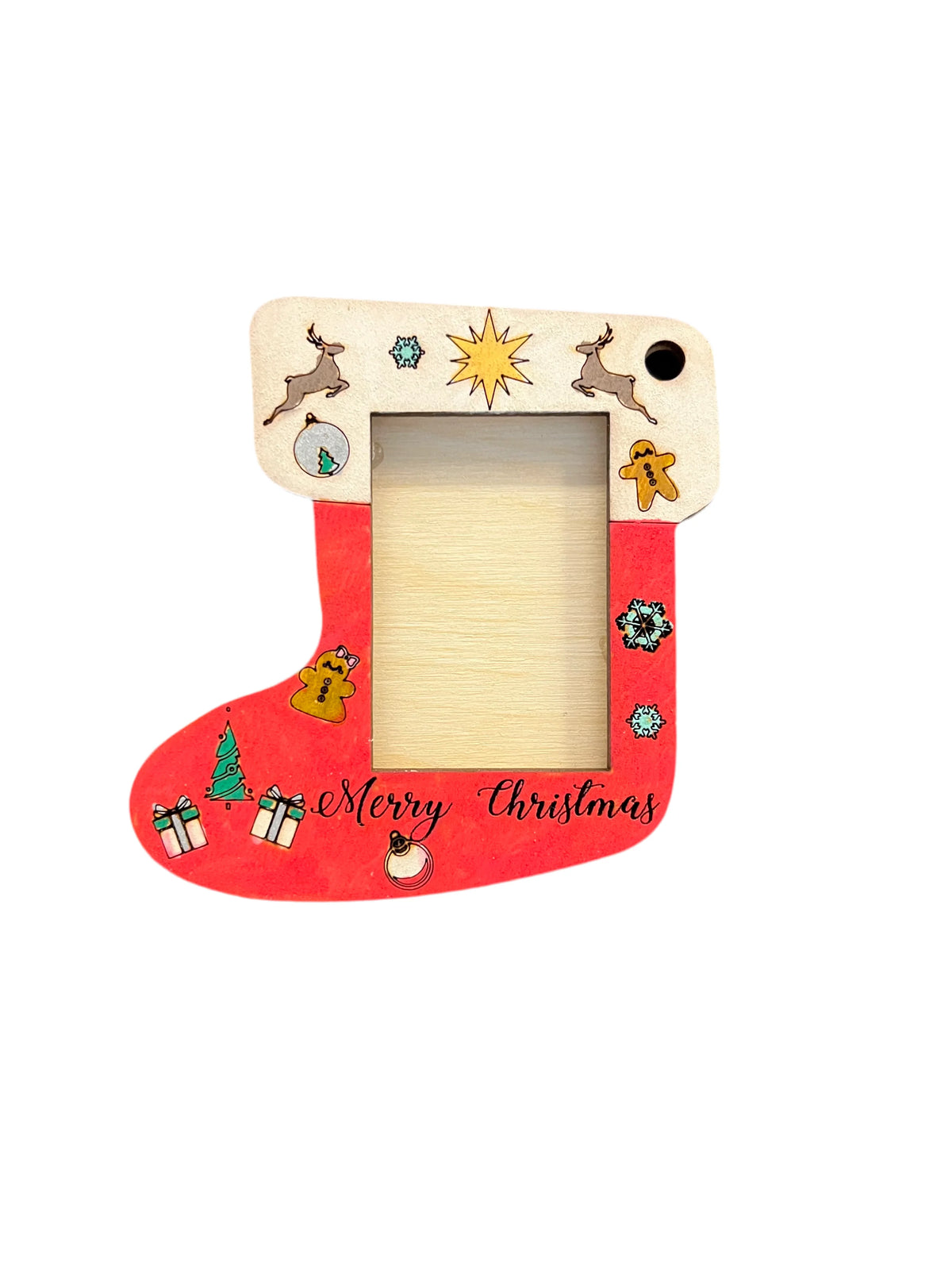Photo Stocking Ornament Wooden DIY Kit & Ready Painted