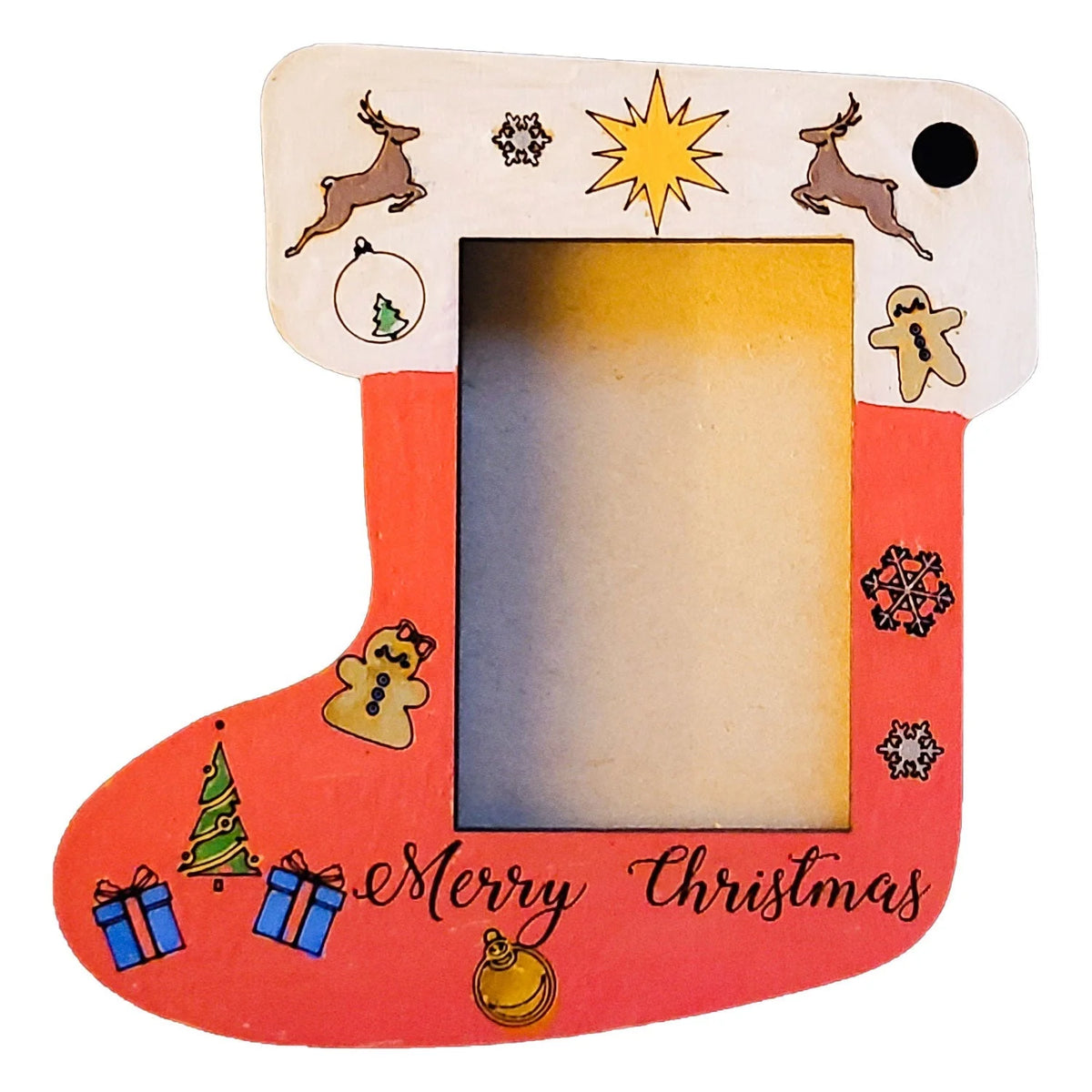 Photo Stocking Ornament Wooden DIY Kit & Ready Painted