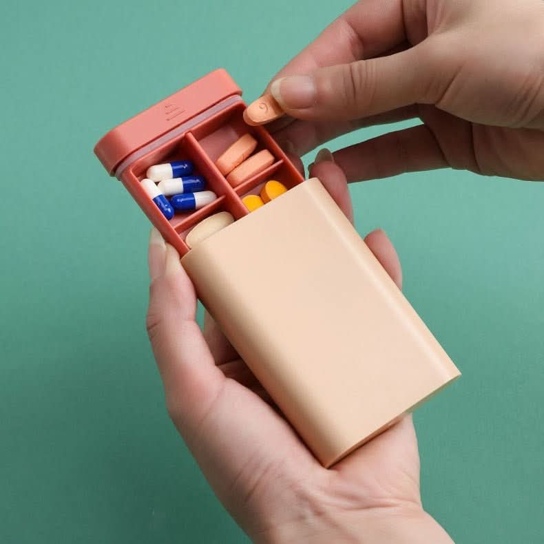 Pill Organizer Adjustable Compartments Compact Travel Storage