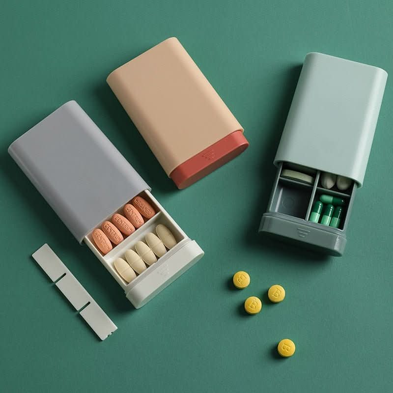 Pill Organizer Adjustable Compartments Compact Travel Storage