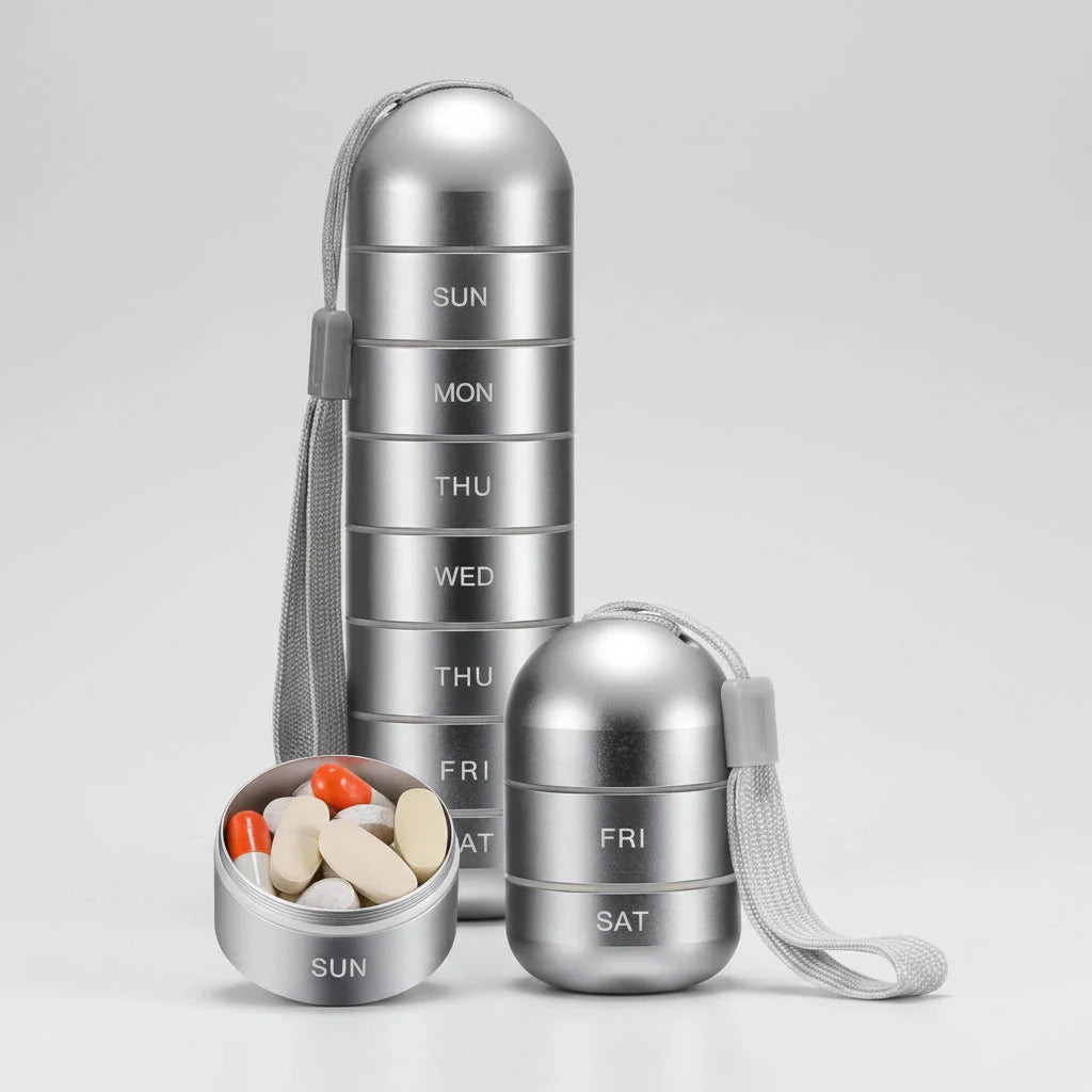 Pill Organizer Individually Sealed Compartments Pocket-Sized
