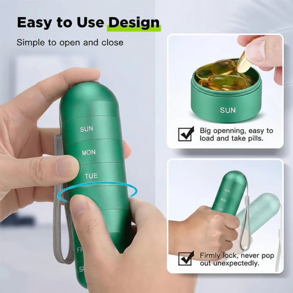 Pill Organizer Individually Sealed Compartments Pocket-Sized