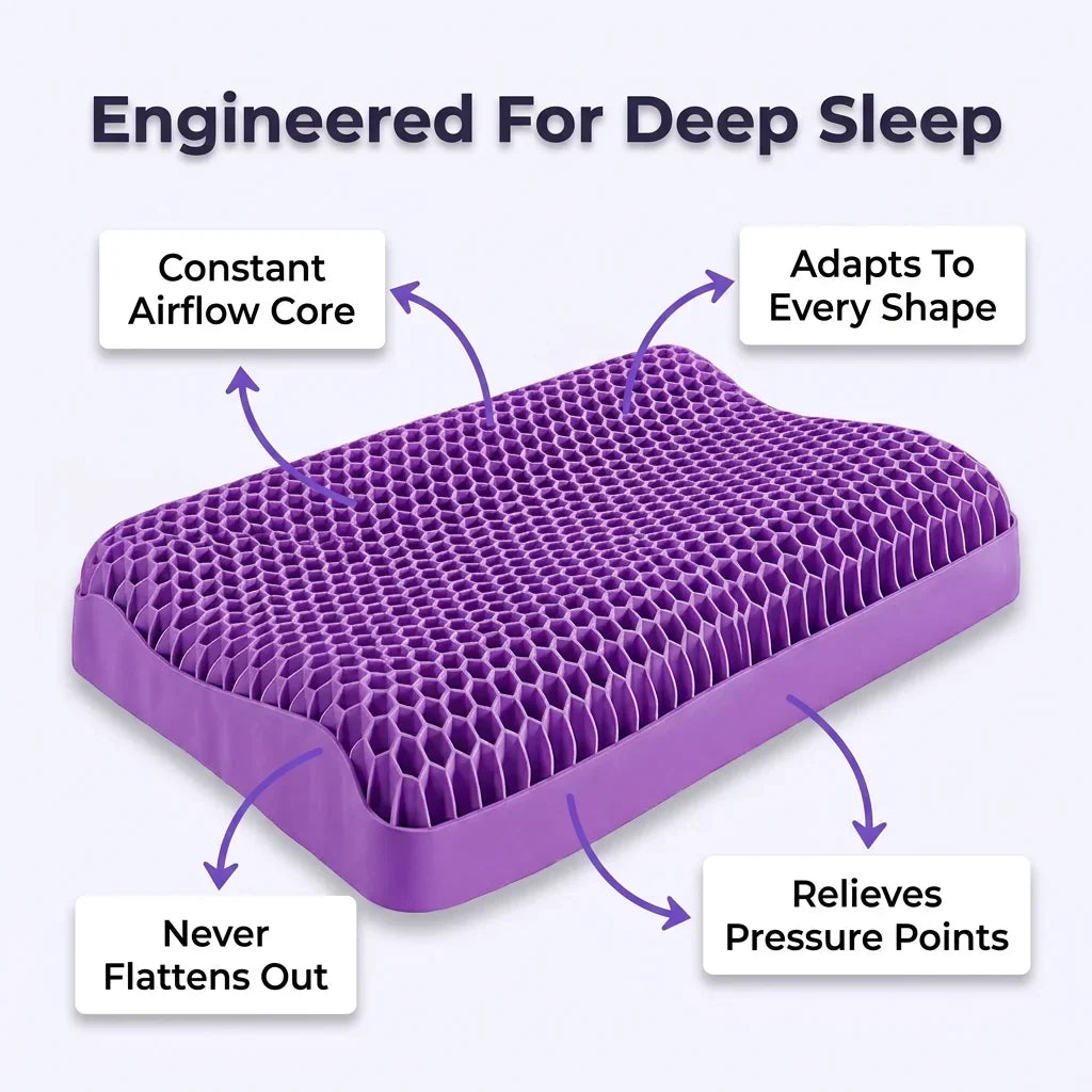 Pillow TPE Honeycomb Grid Cooling Neck Support