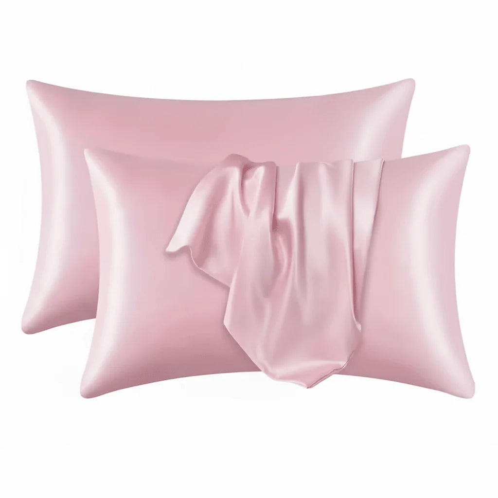 Pillowcase Silk-Like Polyester Breathable Concealed Zipper