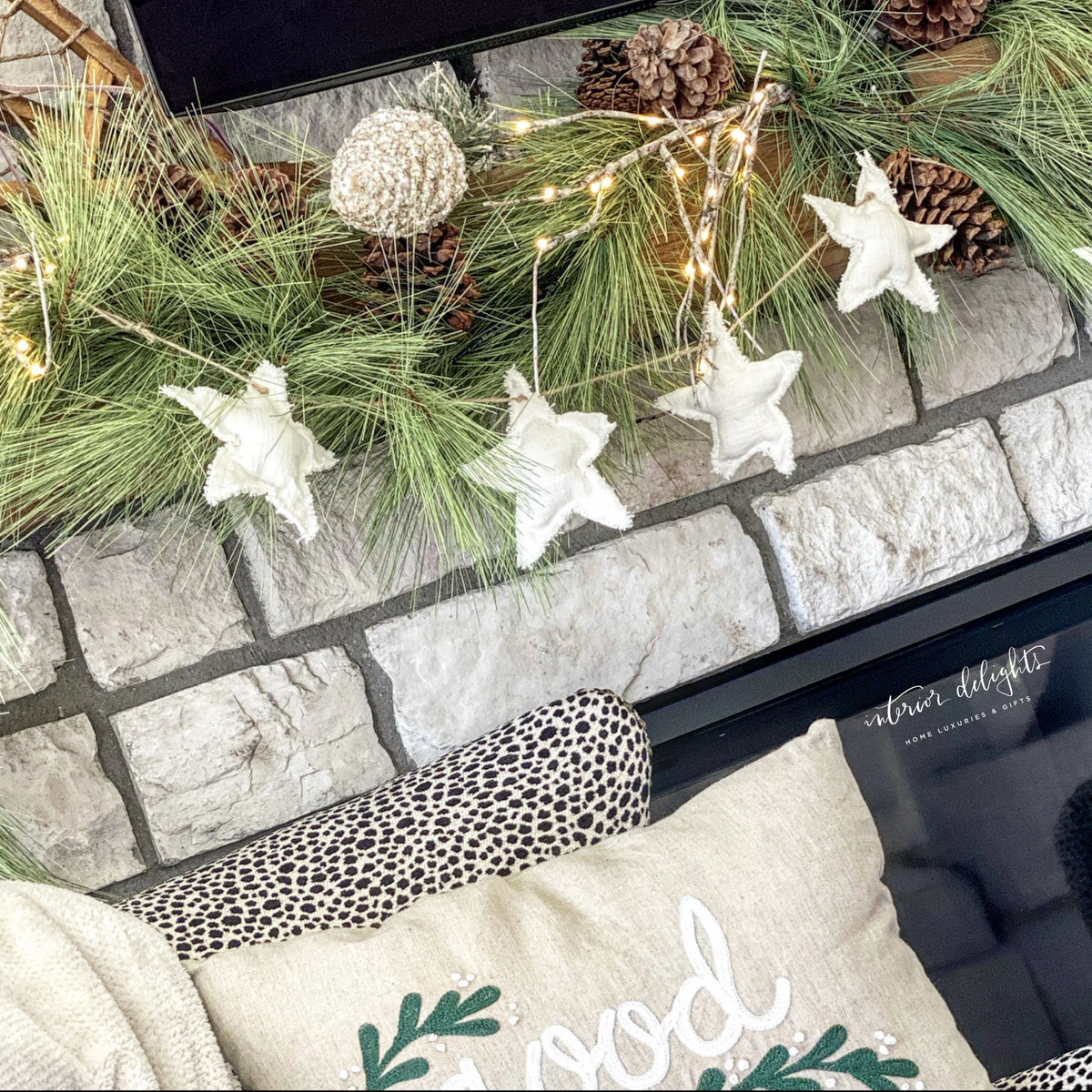 Pine Garland Long Needle 6 Foot Pinecone Accents