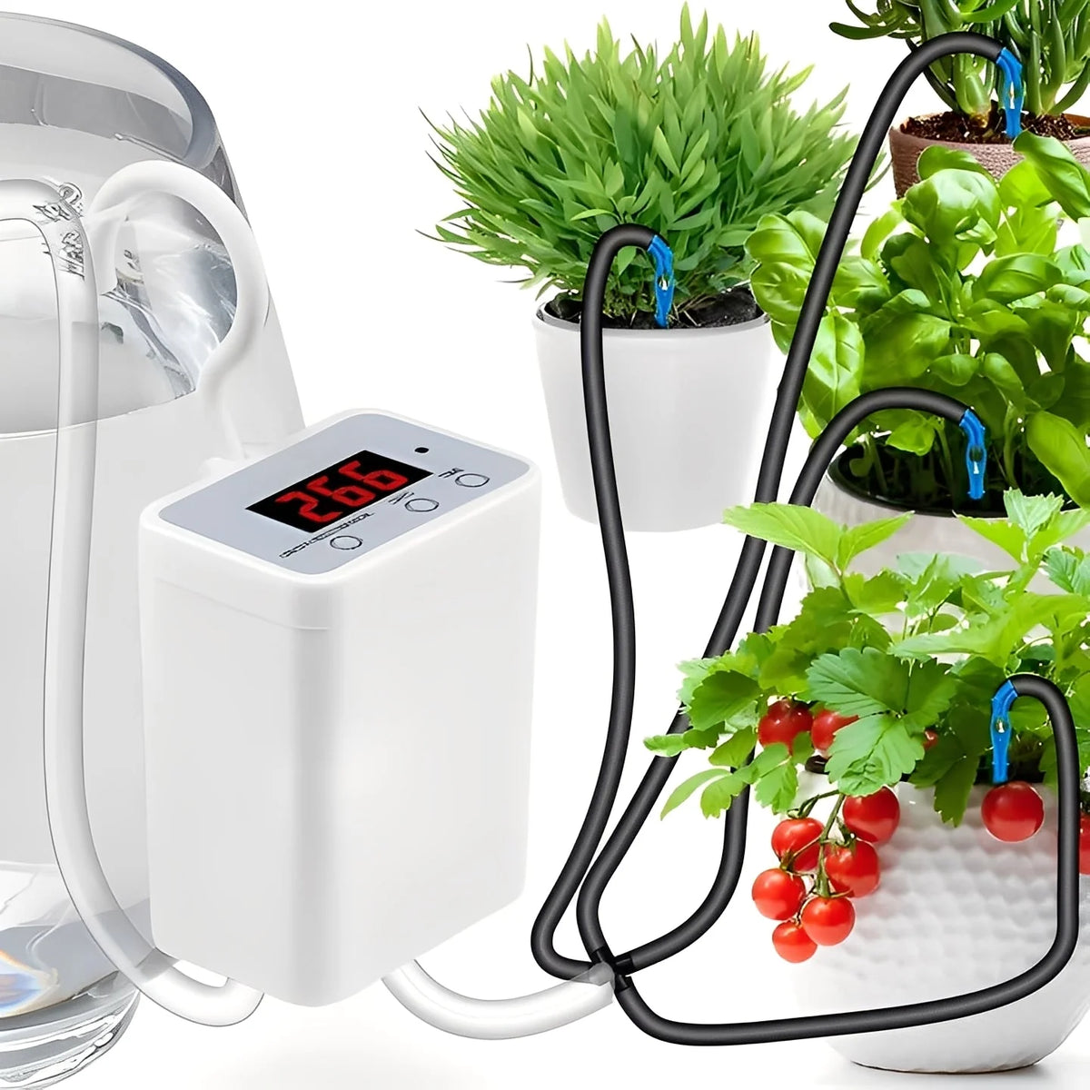 Plant Watering Controller Programmable LCD Rechargeable Battery Multi-Pot