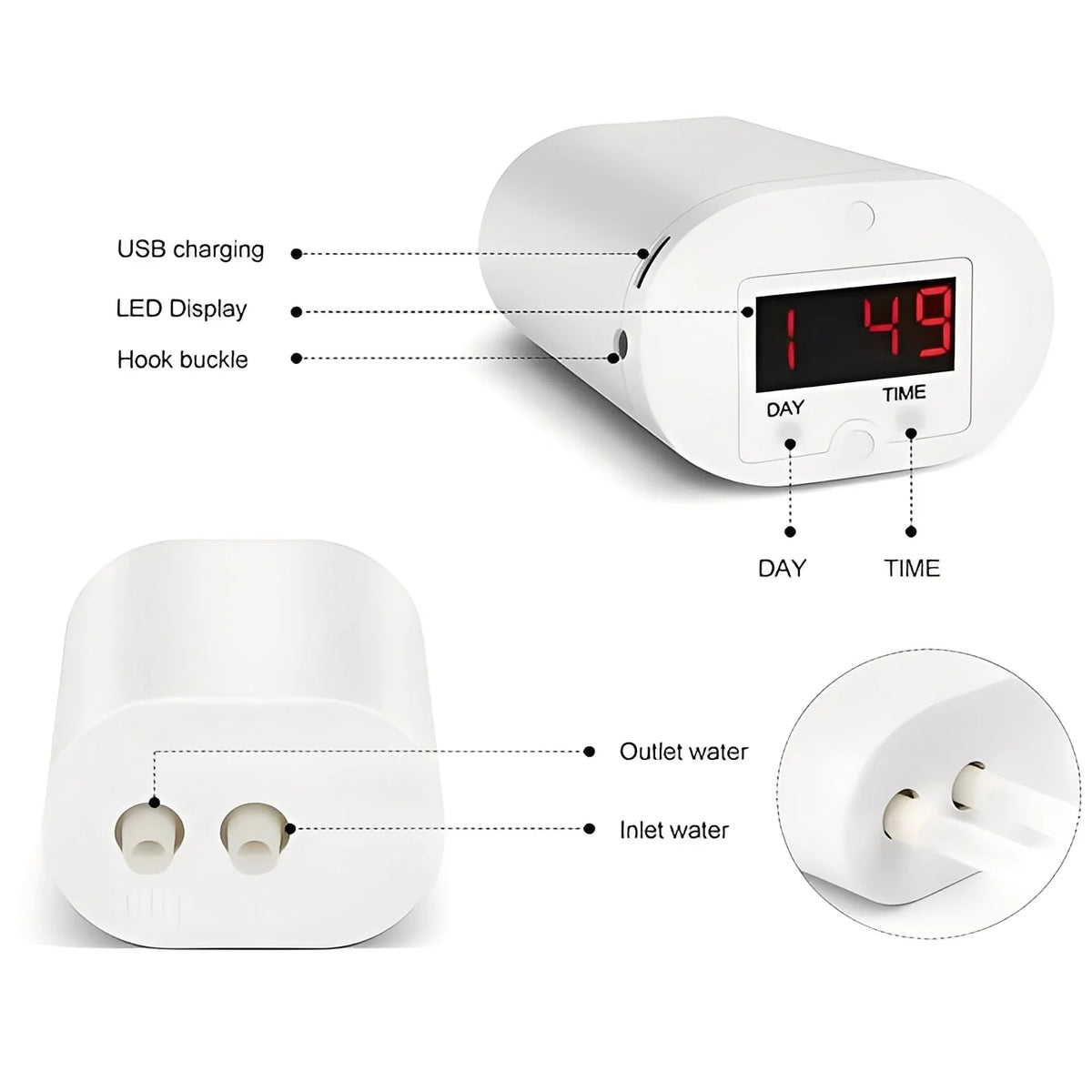 Plant Watering Controller Programmable LCD Rechargeable Battery Multi-Pot
