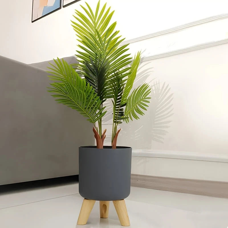 Planter Pot Matte Finish & Solid Wood Legs