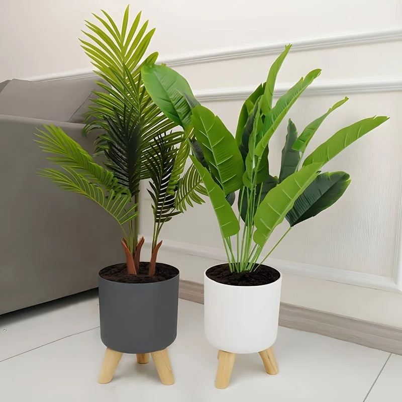 Planter Pot Matte Finish & Solid Wood Legs
