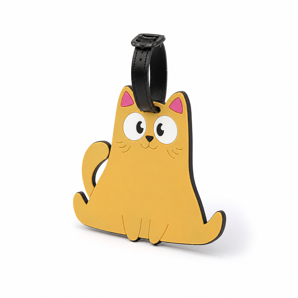 Playful Cat Luggage Tag (Writable Back)