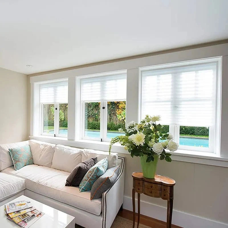 Pleated Window Blind Self-Adhesive Light Filtering Privacy