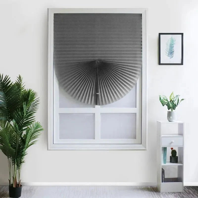 Pleated Window Blind Self-Adhesive Light Filtering Privacy