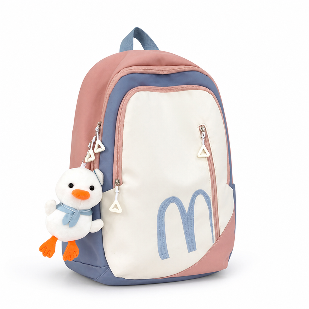 Plush-Accent Lightweight School Backpack (Padded Straps)