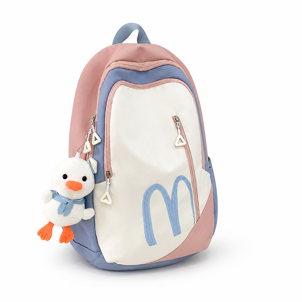 Plush-Accent Lightweight School Backpack (Padded Straps)