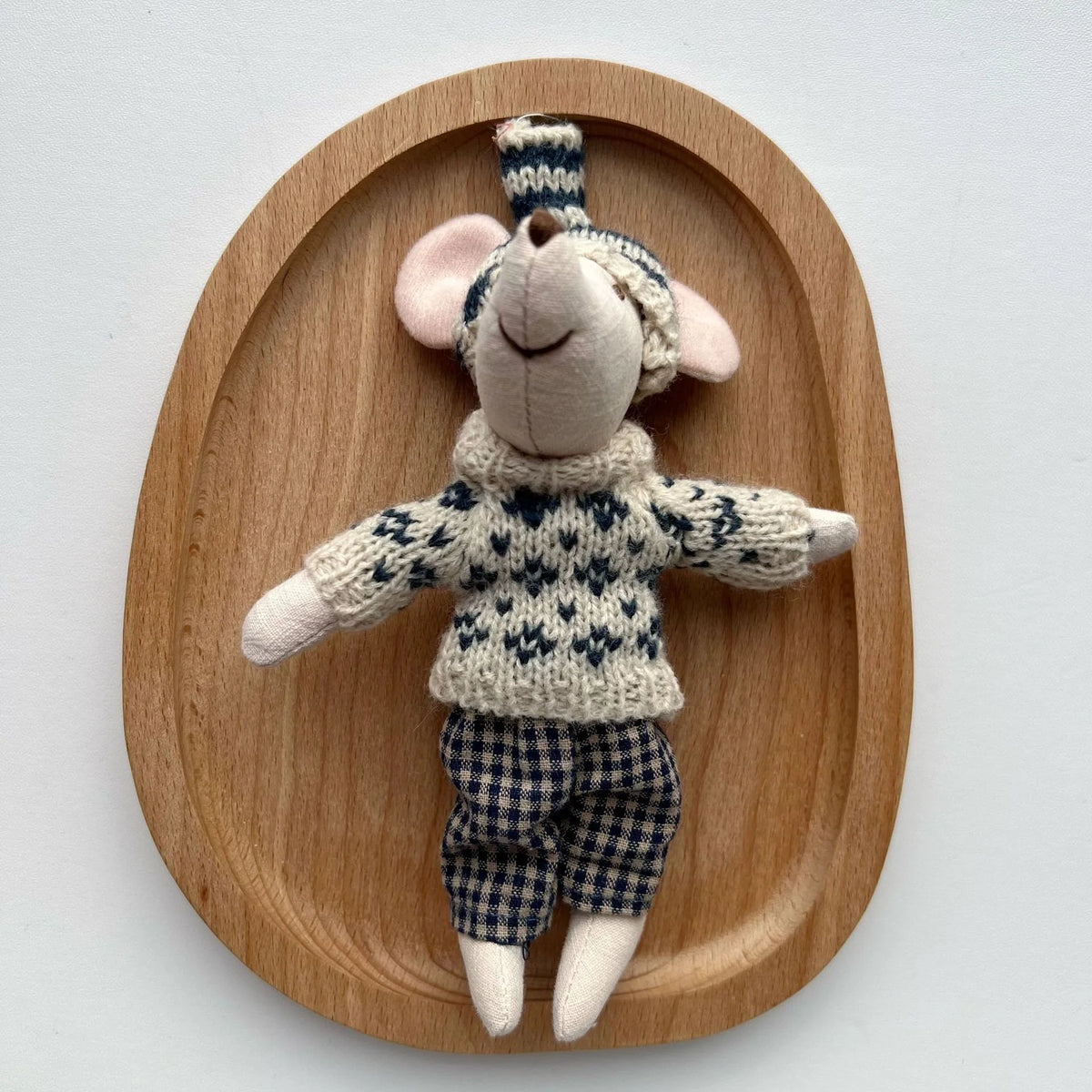 Plush Animal Doll Handcrafted Cotton-Linen Crocheted Outfit