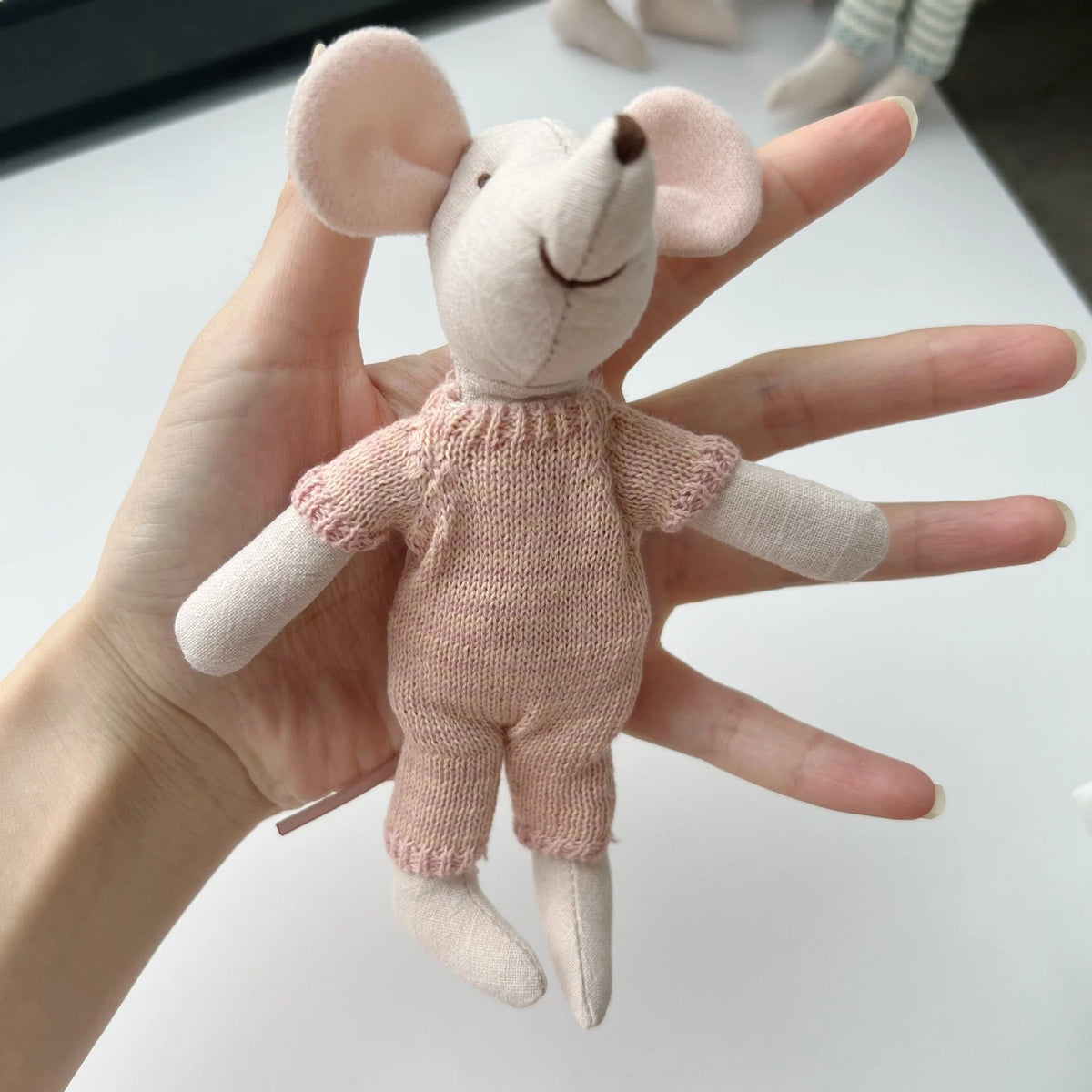 Plush Animal Doll Handcrafted Cotton-Linen Crocheted Outfit