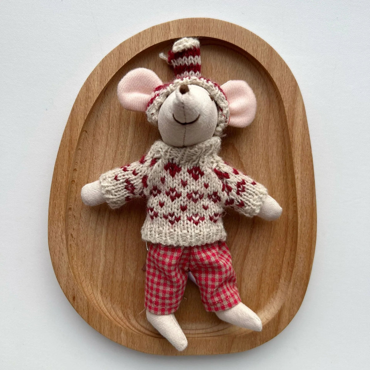 Plush Animal Doll Handcrafted Cotton-Linen Crocheted Outfit