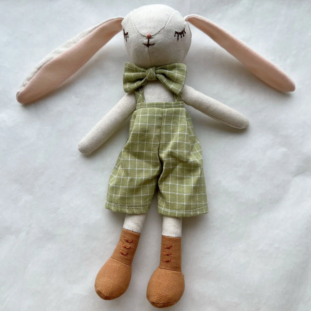 Plush Animal Doll Handcrafted Cotton-Linen Crocheted Outfit