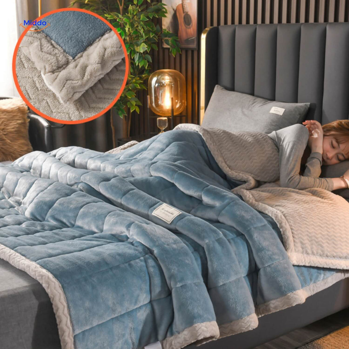 Plush Blanket Double-Sided Fleece Machine Washable Warmth