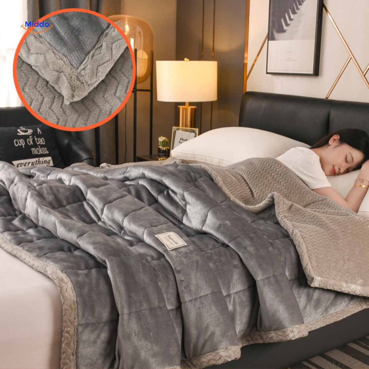 Plush Blanket Double-Sided Fleece Machine Washable Warmth