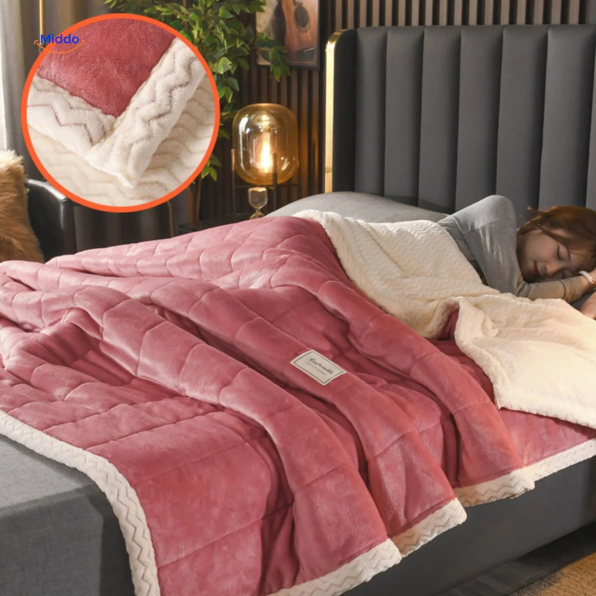 Plush Blanket Double-Sided Fleece Machine Washable Warmth
