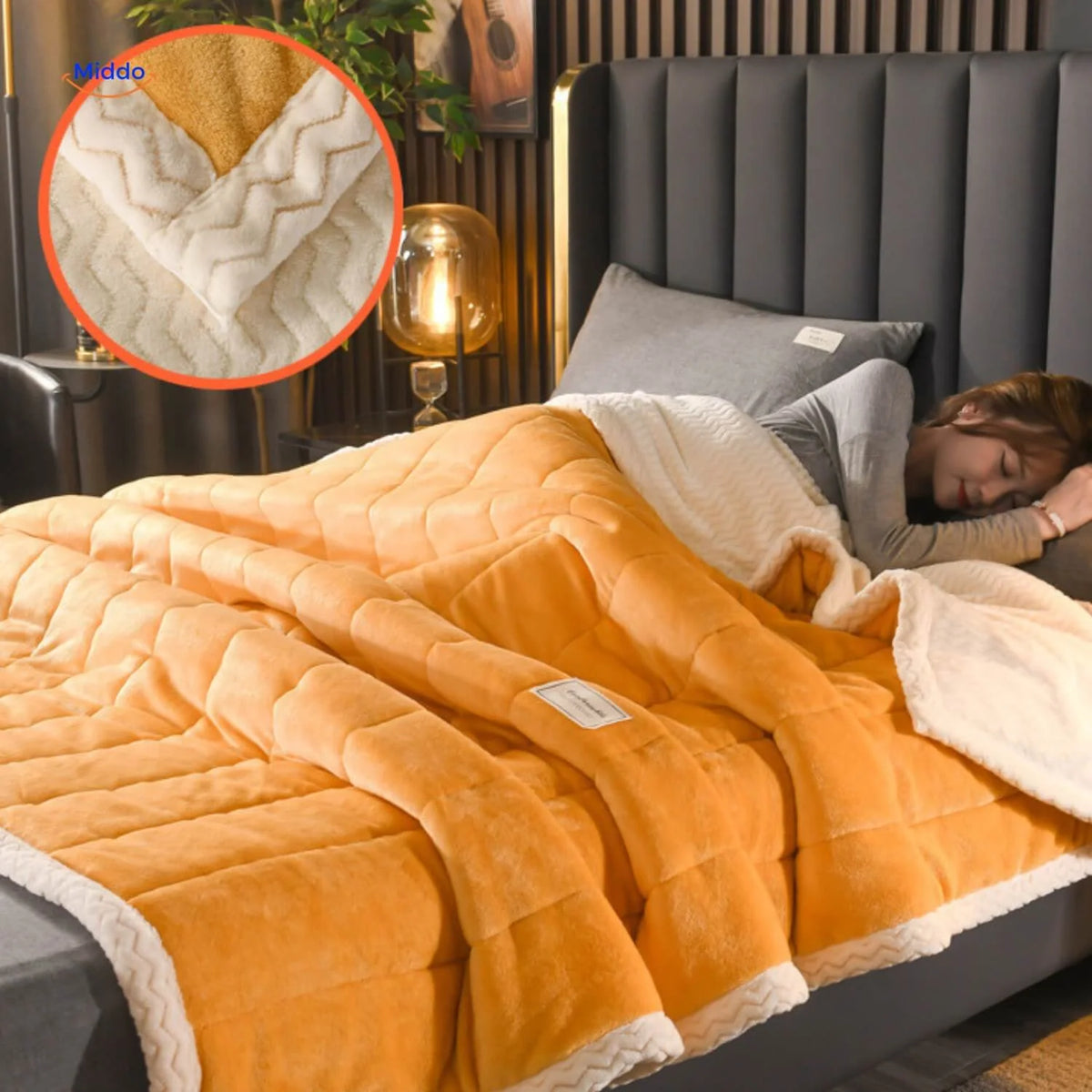 Plush Blanket Double-Sided Fleece Machine Washable Warmth