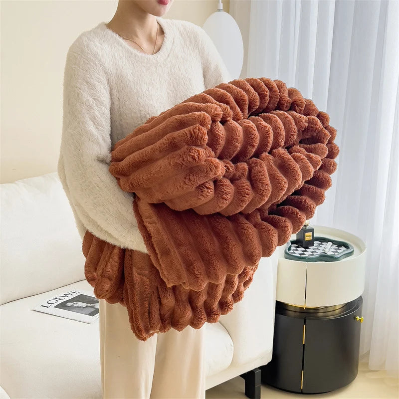 Plush Blanket Soft Warmth Machine Washable