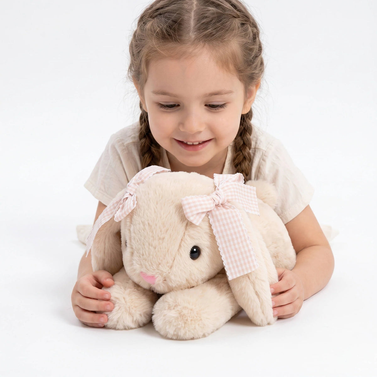 Plush Bunny Realistic Lop-Eared Ultra-Soft & Machine Washable
