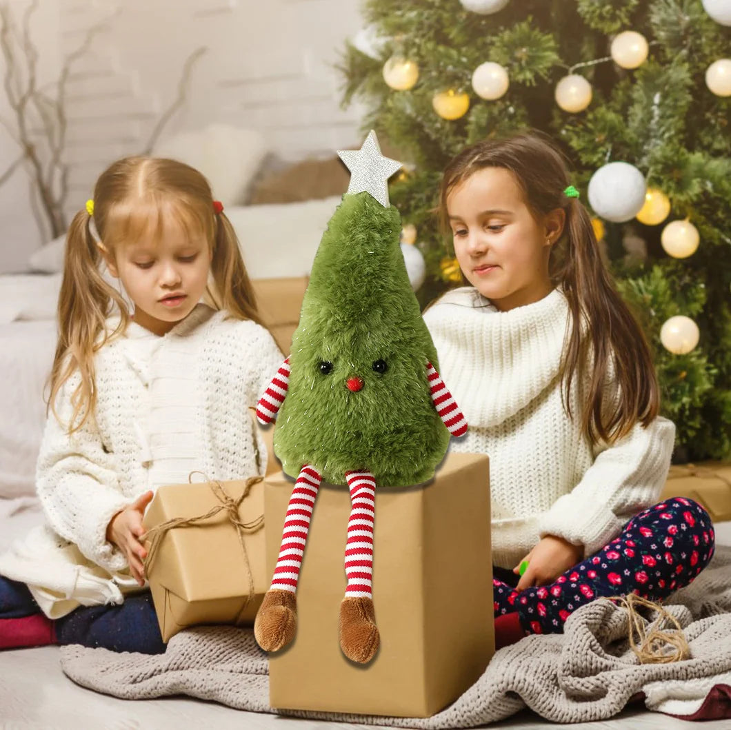 Plush Christmas Tree Tabletop 12 Inch Star Topper