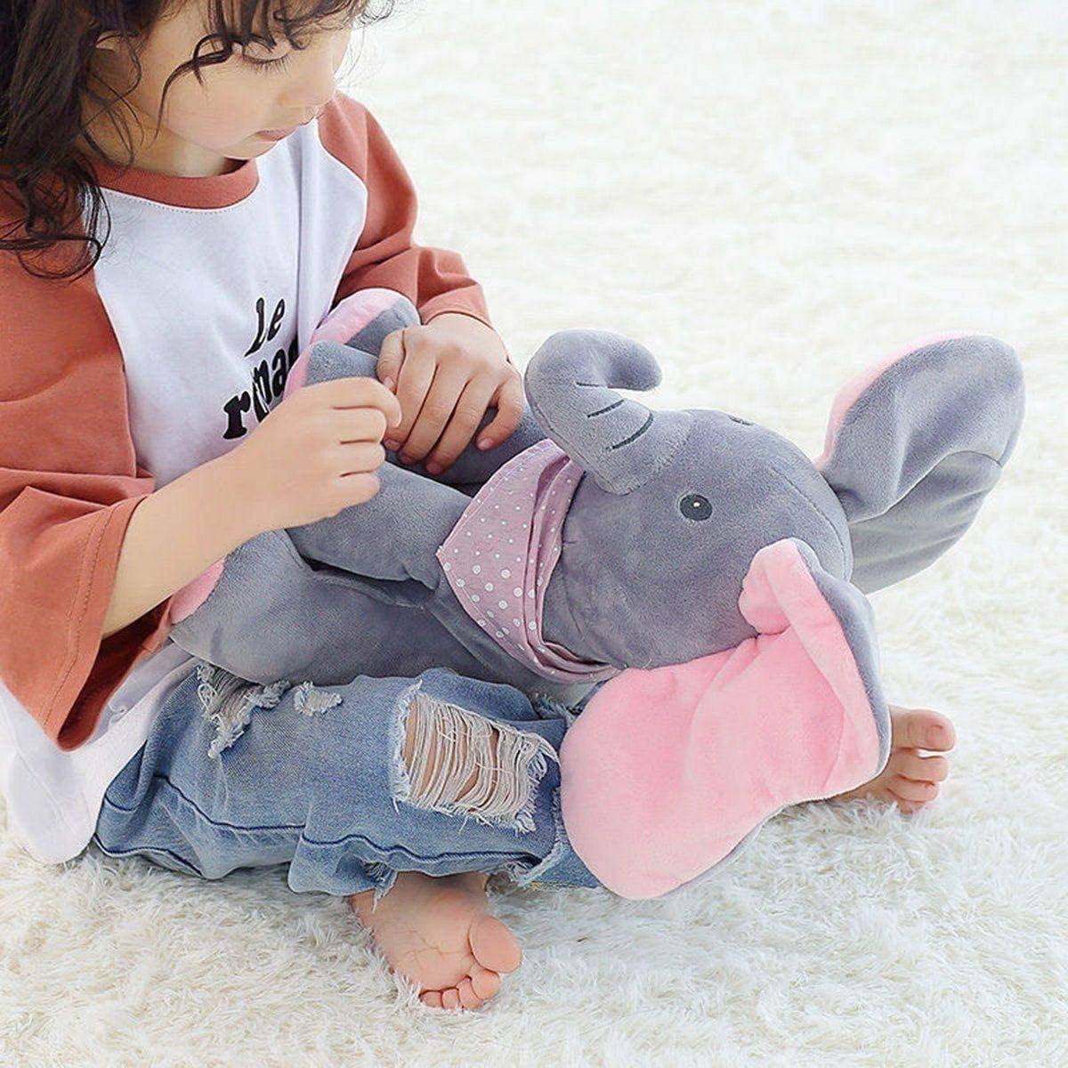 Plush Elephant Peekaboo & Singing Foot Controls