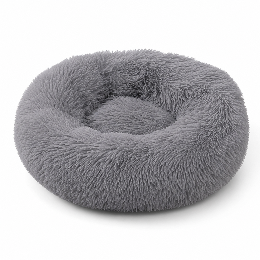 Plush Faux Fur Donut Cat Bed (Machine Washable)