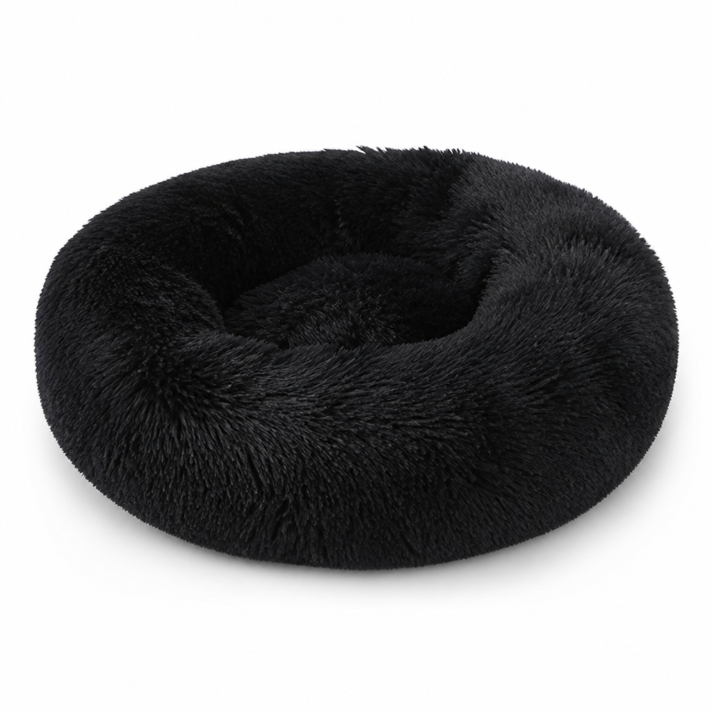 Plush Faux Fur Donut Cat Bed (Machine Washable)